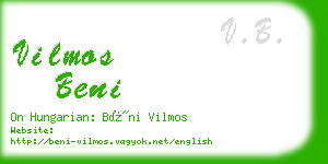 vilmos beni business card